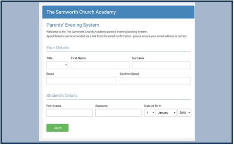 Image of Parents' Evening Booking System