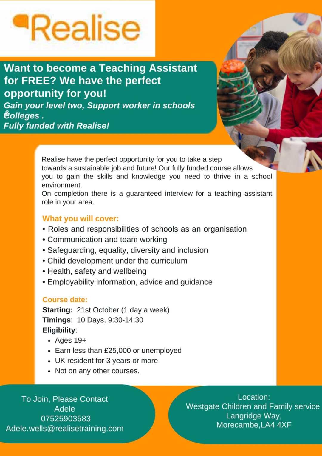 Image of FREE – Training to be a TA with Realise