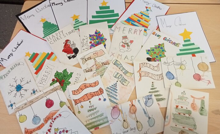 Image of Christmas Cards from our Year 5 at Whytrig Middle School