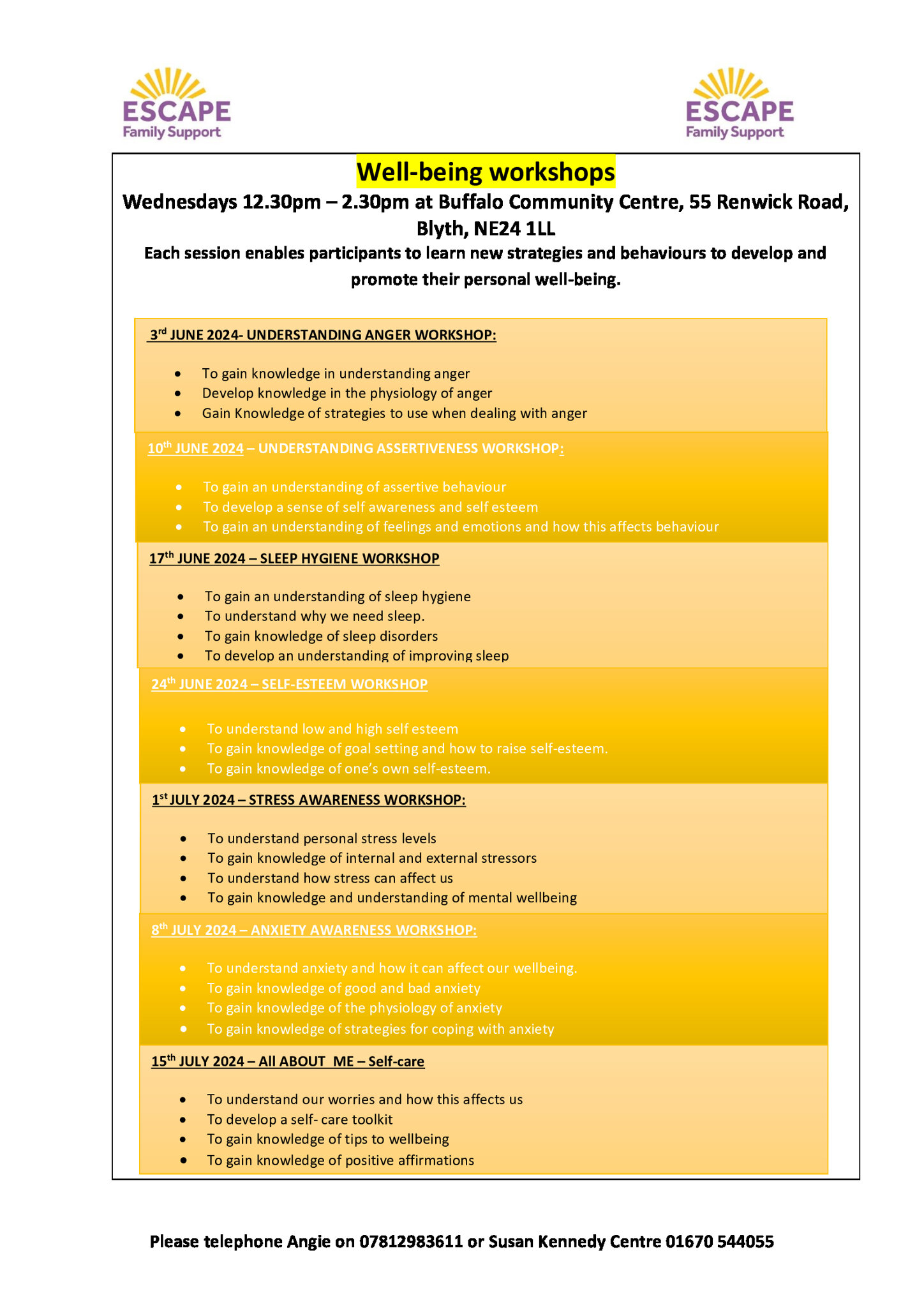 Image of Wellbeing Workshops