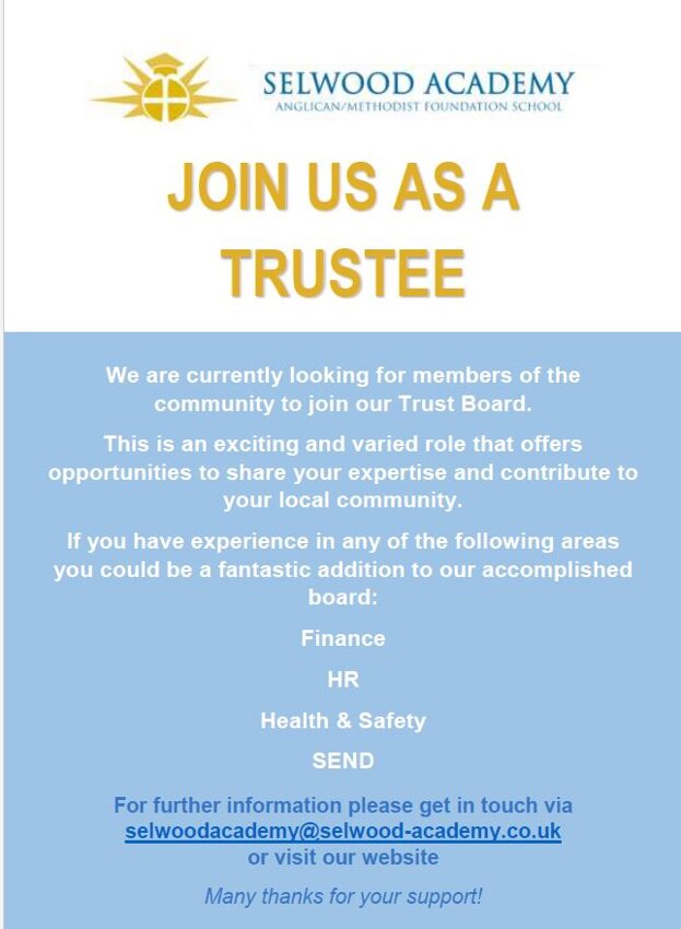 Image of Could you be a Trustee at Selwood?