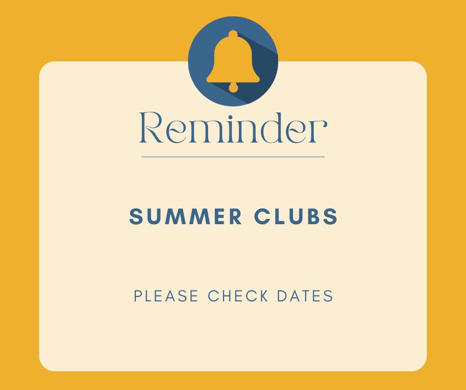 Image of After School Clubs - End of Term Reminder