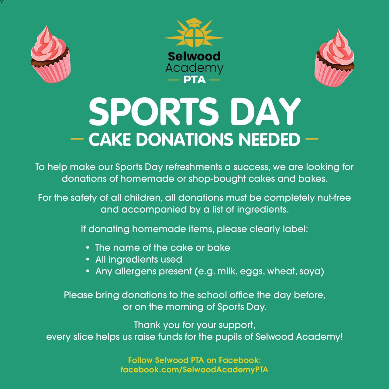 Image of Sports Day Cake Donations Needed