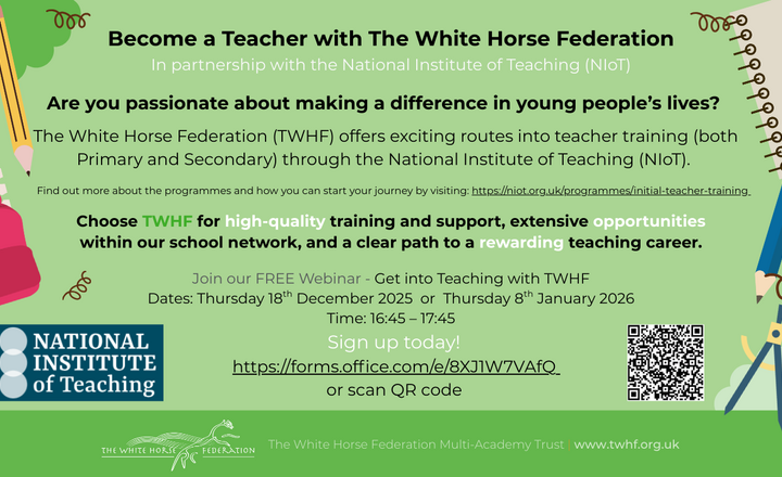 Image of Become a Teacher with The White Horse Federation