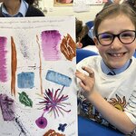 Image of Year 4 Experimenting with Watercolours in Art 