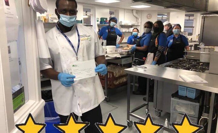 Image of 5* hygiene rating for our school kitchen