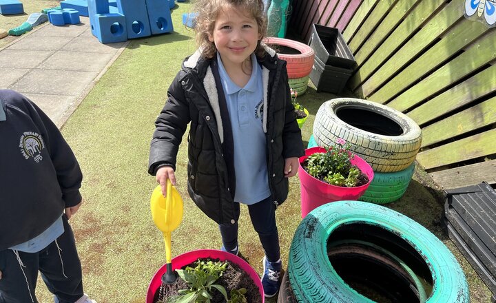 Image of Nursery plant their own garden as part of 'Growing' topic 
