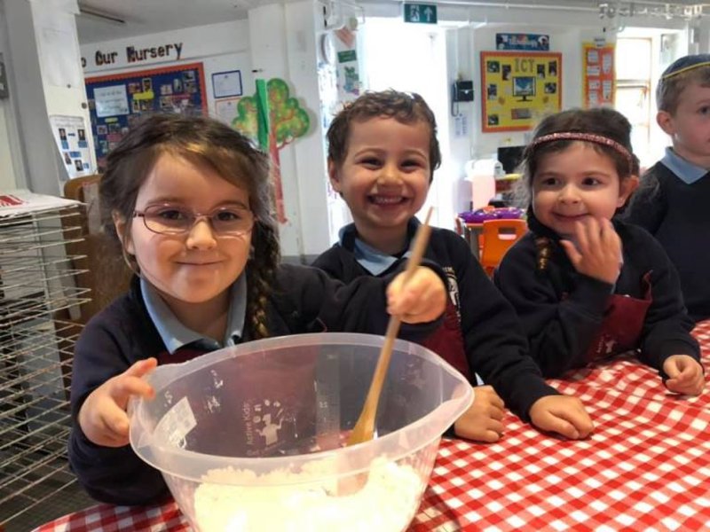 Image of Challah making in Nursery