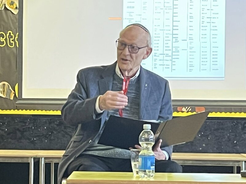 Image of Holocaust Survivor tells his story to Year 6