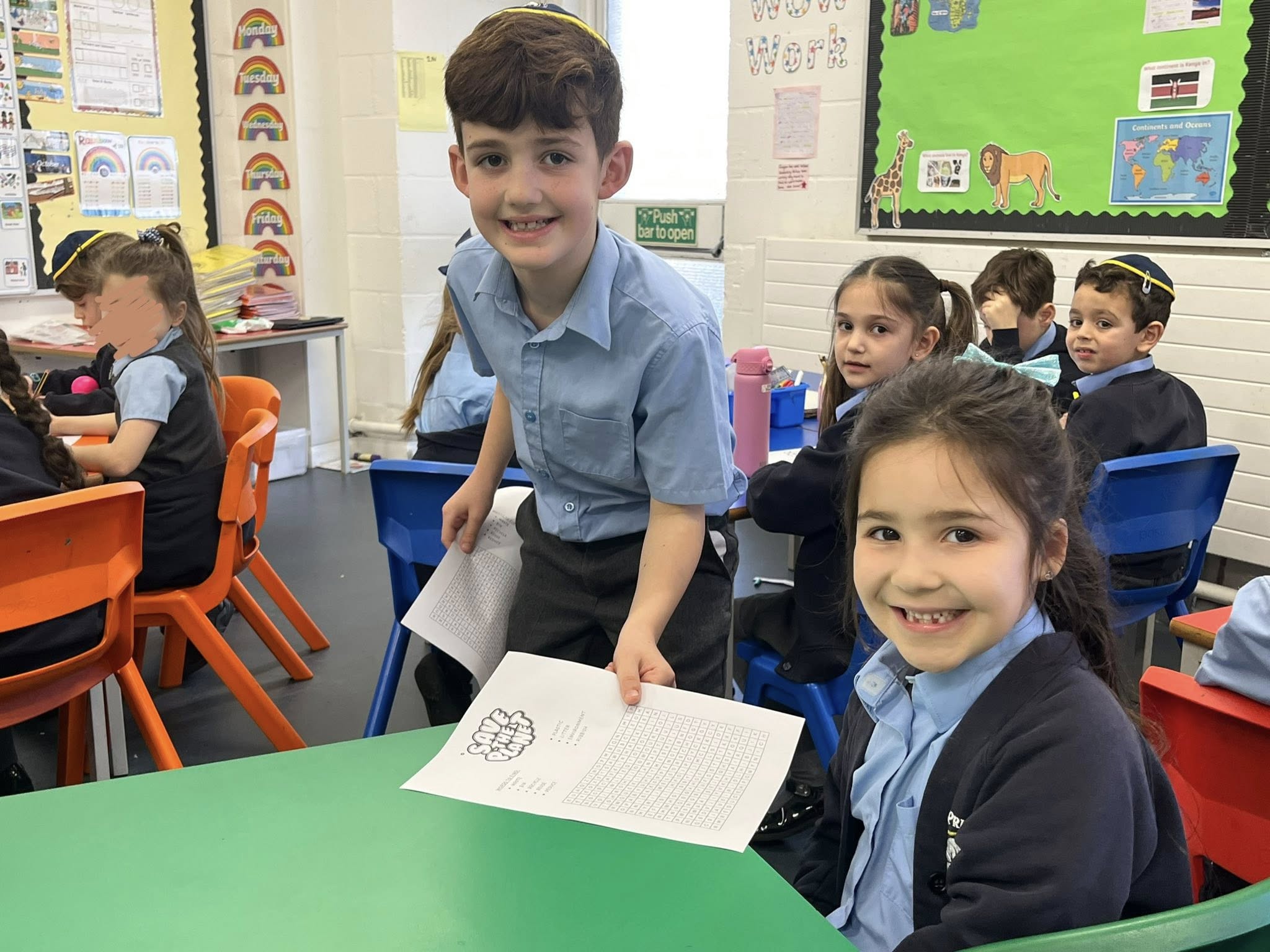 Image of Eco Council teach year 2 about recycling 