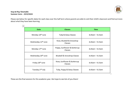 Image of Stay & Play Sessions - Summer 2