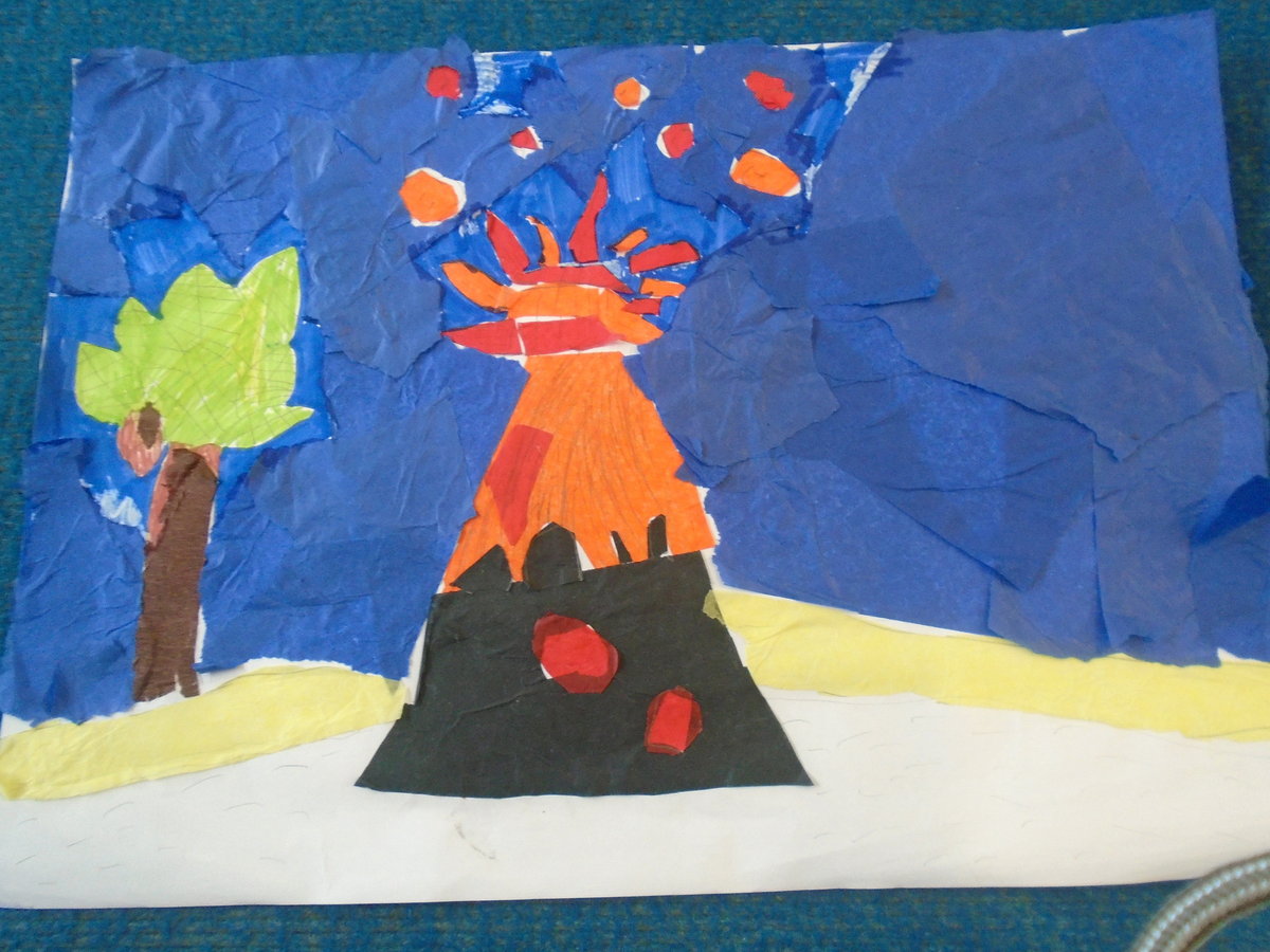 5B Volcano Art | Spring Hill Community Primary School