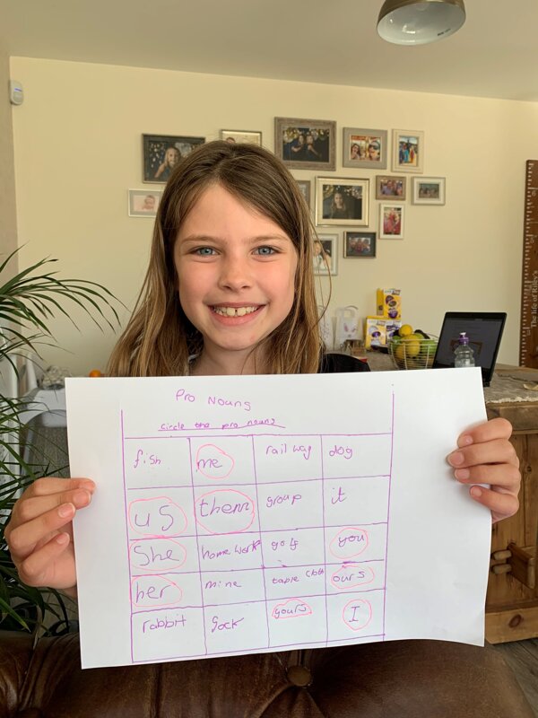 Image of Evie's Home Learning