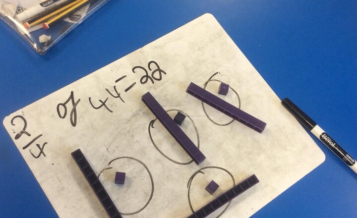 Image of In maths this morning we have been finding fractions of amounts.
