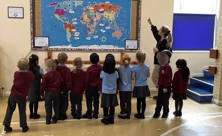 Image of We all smile in the same language at St. Aidan’s. Today we discussed that there are 8 languages spoken in Reception. Each week we will focus on one.