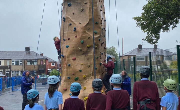 Image of We had a fantastic time on the climbing wall yesterday, despite the weather!