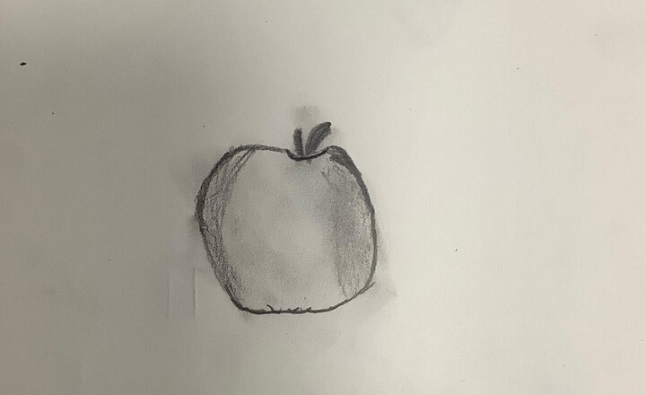 Image of In Art, we have been using all of the drawing techniques we have learnt to create an observational drawing of an apple. We have done a great job! Well done Year 1.