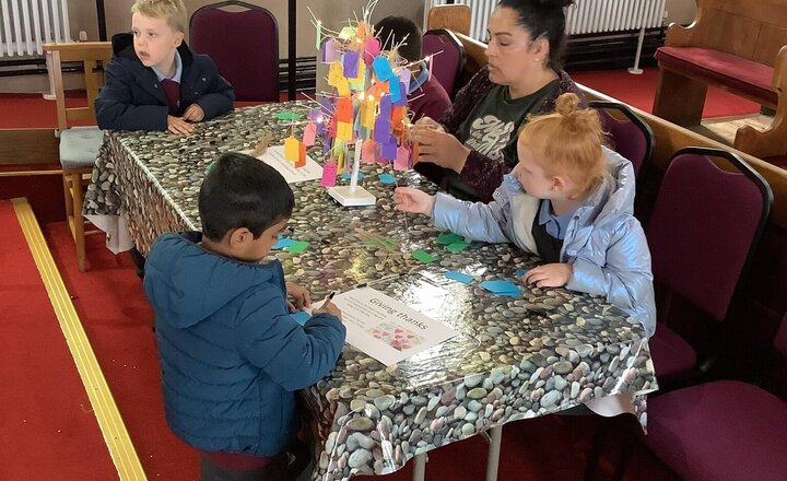 Image of Yesterday, Year 2 visited the church for the Global Week of Prayer. They enjoyed different stations focusing on themes like peace, community, and healing. A big thank you to Reverend Alice and the church for hosting a wonderful event.