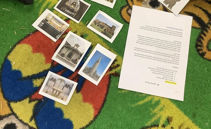 Image of In RE, we have been learning about special places, we learnt about Churches with Clever Cub. Reception shared what special places they know and what makes them special!