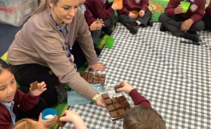 Image of We have been learning about Bonfire Night today. We tried some Parkin at snack time.