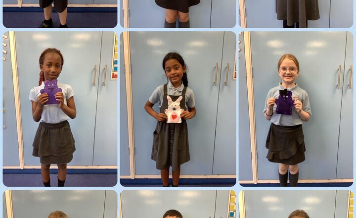 Image of Year 2 have done a fantastic job on their hand puppet DT project! They successfully created colourful, secure, and appealing puppets, showing great resilience and enjoying the process.