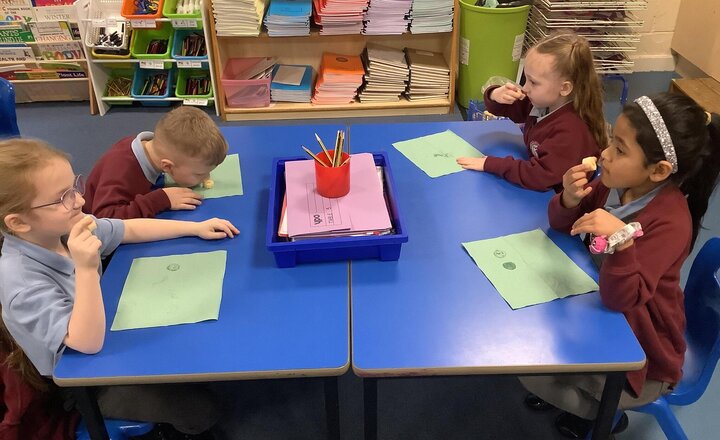 Image of The children have just tasted lots of different fruit and vegetables so they can choose their favourite ones to put in their smoothie.