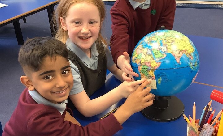 Image of Our topic this term in Georgraphy is…Zambia. This afternoon, we have recapped our knowledge of continents and oceans then located Zamia on a map. The children loved this activity and found out that the country Zambia is in southern Africa.