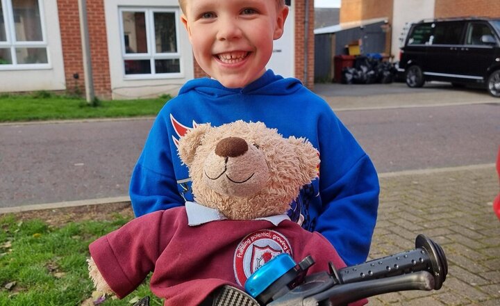 Image of Dominic was our VIP (Values in Practice award winner) last week so he got to take Aidan the bear home for the weekend :-).  They visited Dominic's Nanna, went on a walk and relaxed by the fish tank.  Who will be taking home Adrianna or Aidan this week?