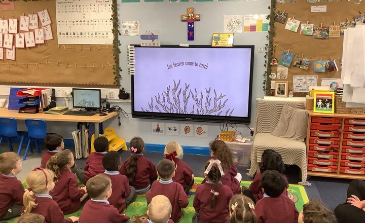 Image of Learning about The Lord’s Prayer in preparation for our special visitor on Friday.