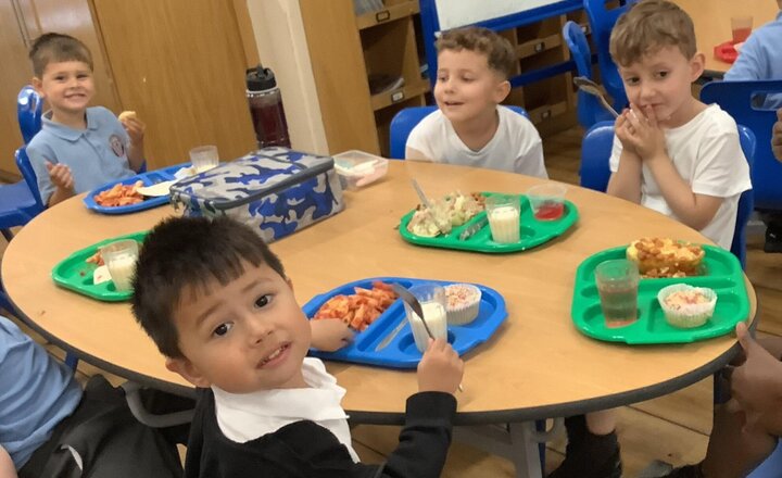 Image of Enjoying lunch time at school.