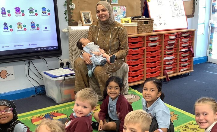 Image of We had a special visitor in class today.