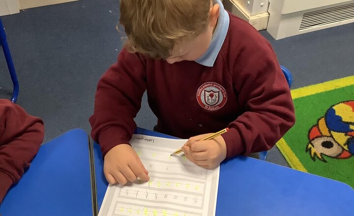 Image of We are working hard on our handwriting this afternoon!