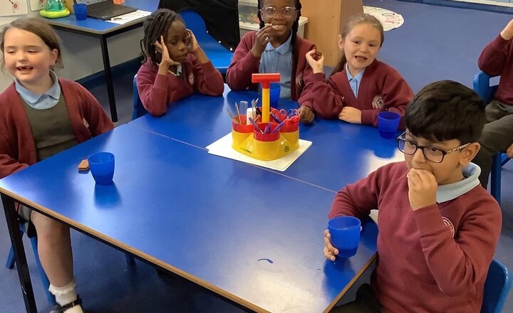 Image of This afternoon we have enjoyed juice, biscuits and a movie because we landed on the Mystery Prize on our attendance race to school game. It is so important to Be Here Everday Ready and On Time.