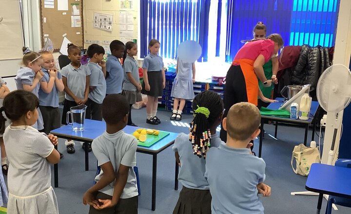 Image of Today we have done our DT Know it! We have recapped all the skills we used in our last DT week to make smoothies, however this time we made lemonade! It was delicious and cooled us down.