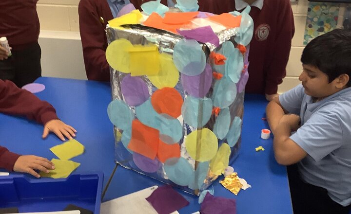 Image of During English Children have been reading and adapting The Iron Man by Ted Hughes. The children even spent some time building their own Iron Man.