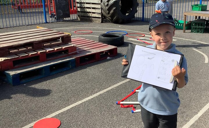 Image of We have been making messy maps for our obstacle courses.