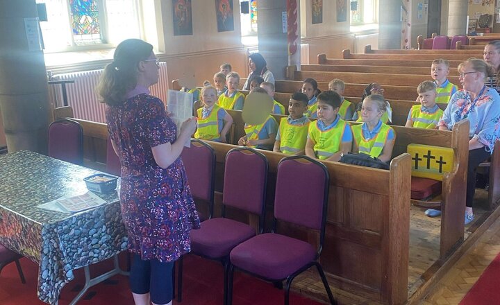 Image of RE- Special Places:  We visited Church today and Rev Alice made a ‘treasure hunt’ around Church for us.