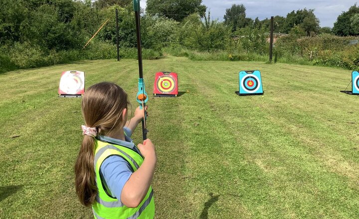 Image of We are now having lots of fun doing Soft Archery and Giant Catapults.