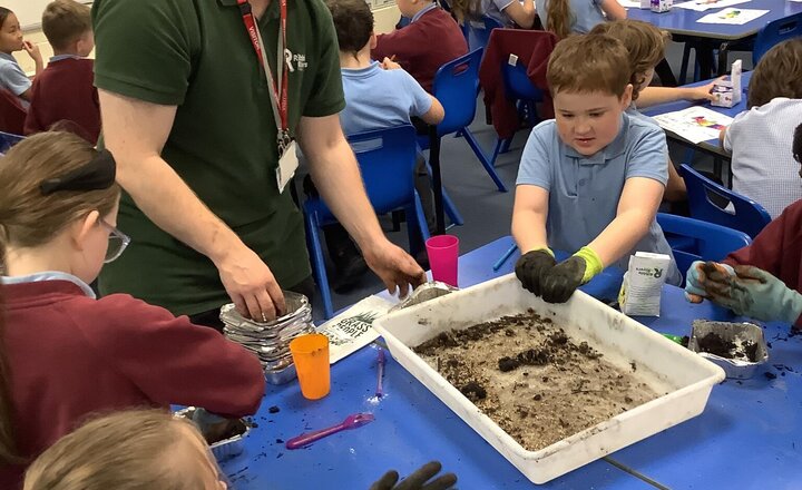 Image of Yesterday, we had a wonderful visit from the Ribble Rivers Trust. The children were fascinated learning about river creatures, the impact of river bank erosion, and the importance of planting native wildflowers. A highlight was making seed bombs.