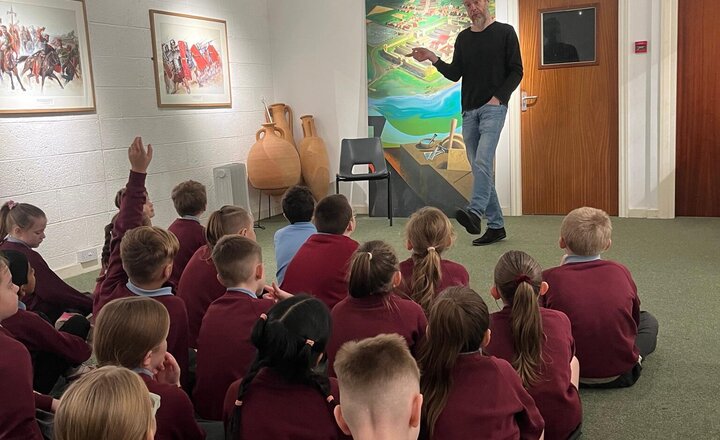 Image of Year 4 have arrived safely at Ribchester Museum and are listening to the historian Patrick. We’re picking up lots of knowledge that we will make sticky over the next few weeks.