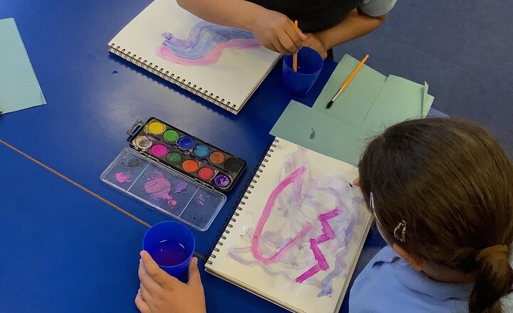 Image of This afternoon in Art we are exploring water colours.