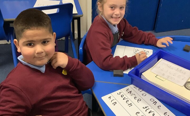 Image of In Maths, we have been writing numbers as words! If you get chance, please encourage your children to practise this at home!