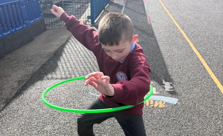 Image of We have been flourishing outside this morning during our always play. From football games to hula hoops- nothing is off limits.