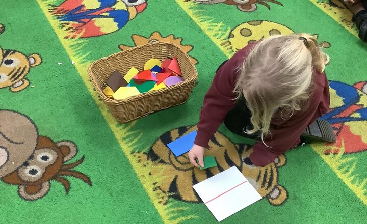 Image of Understanding how we can combine shapes with 4 sides.  We can see how different shapes can be made.