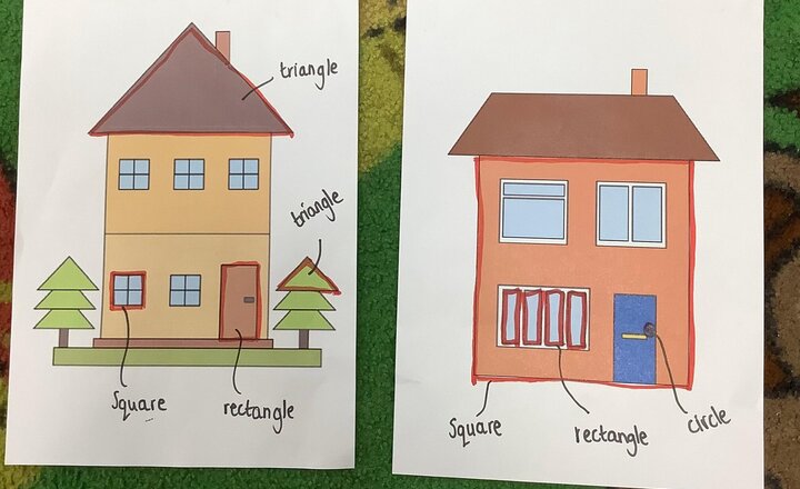 Image of In maths we are learning about shapes in the environment!