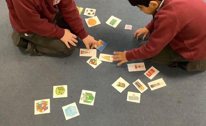 Image of A brilliant start to our 3D shape topic in Year 1! We’ve been naming, sorting, and exploring shapes all week. The children have done a fantastic job and are becoming real 'Shape Superstars.'