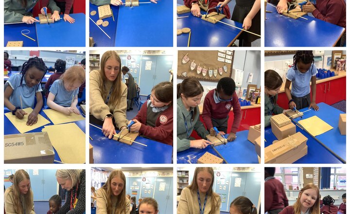 Image of We’ve started designing and building our own vehicles. The children loved sawing dowels for axles, attaching wheels, and painting them to match their designs. Look out for photos of the finished products!