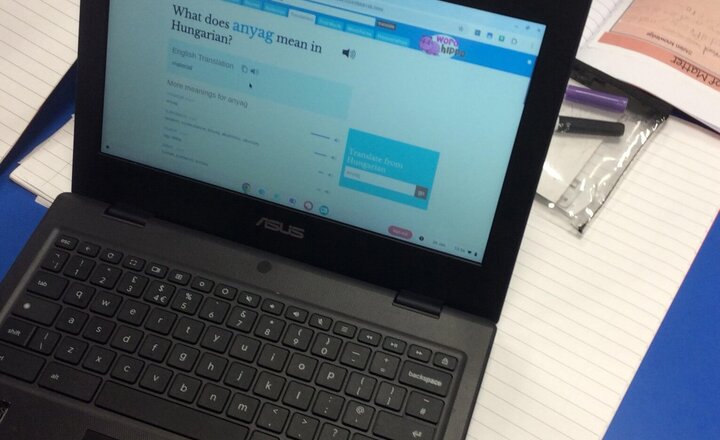 Image of Science - We used word hippo to find the meaning of new words.  We used the translate tool on the website to translate these words into own languages.