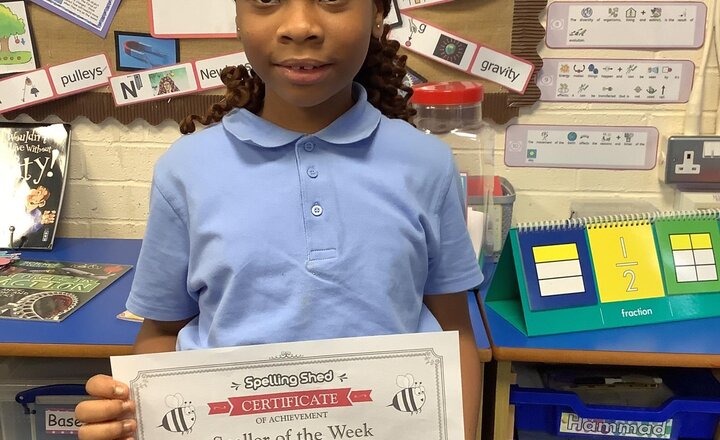Image of Precious is this week’s speller of week. Well done!