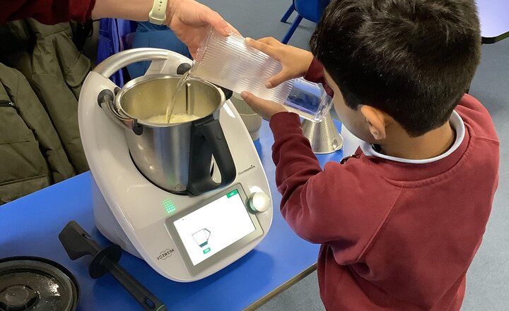 Image of We hit the mystery prize in the attendance race this week! To celebrate, we had a special treat of homemade lemonade today. It was delicious, and it gave us the perfect chance to practise our instructions for English while we made it!